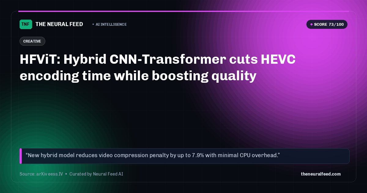 HFViT: Hybrid CNN-Transformer cuts HEVC encoding time while boosting quality