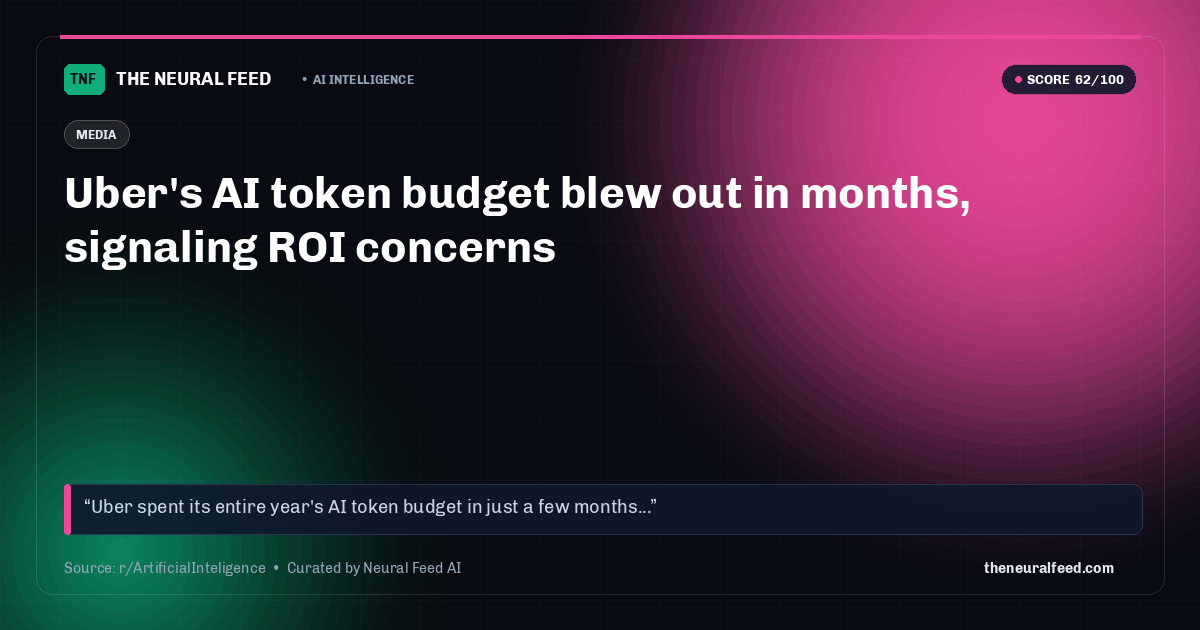Uber's AI token budget blew out in months, signaling ROI concerns