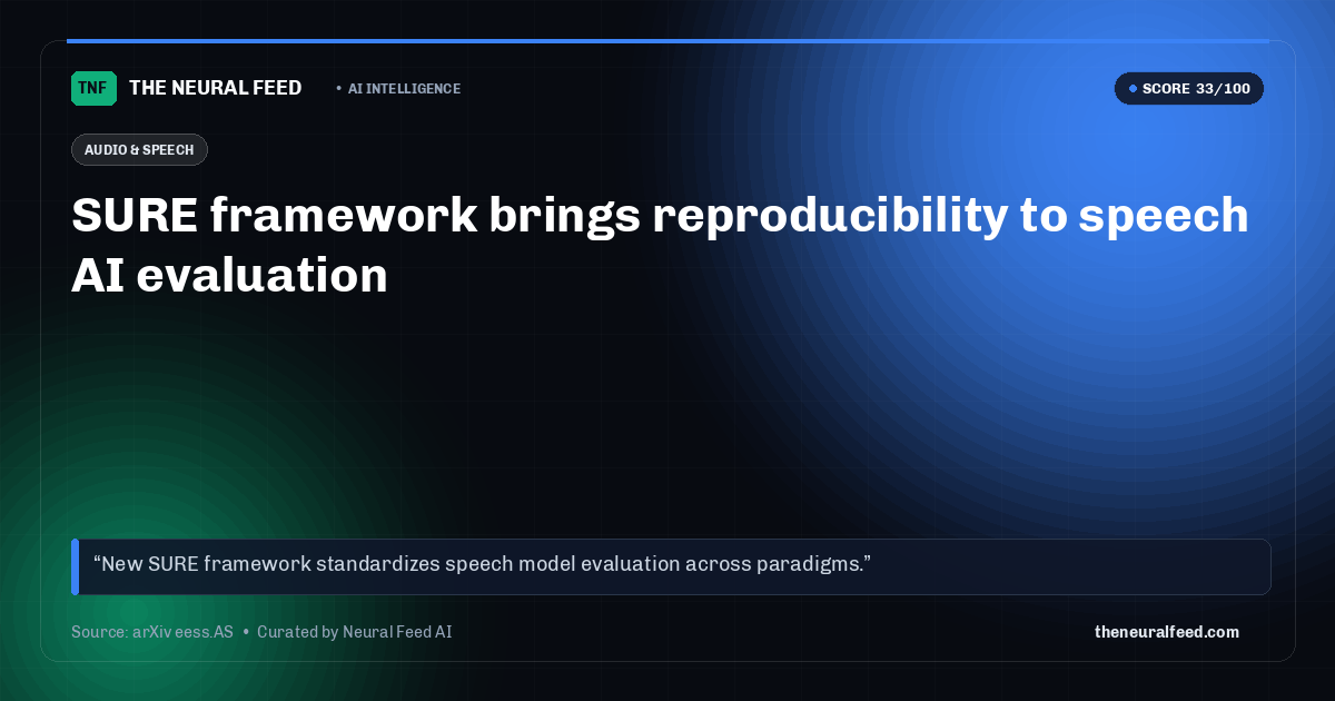 SURE framework brings reproducibility to speech AI evaluation