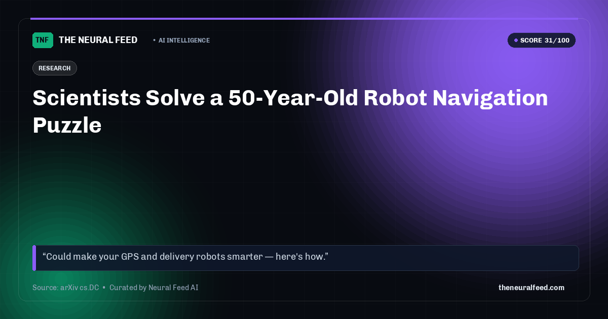 Scientists Solve a 50-Year-Old Robot Navigation Puzzle