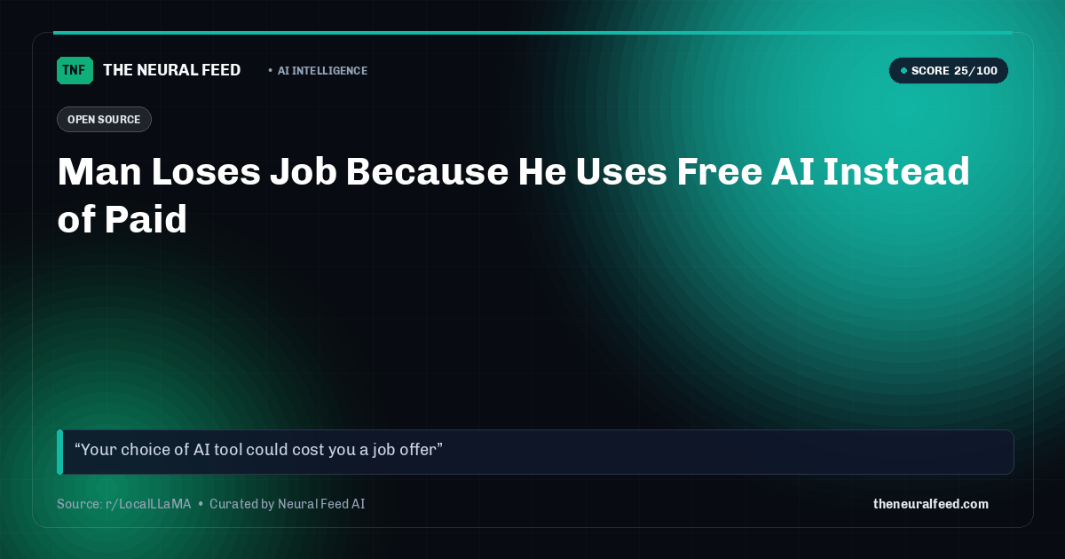 Man Loses Job Because He Uses Free AI Instead of Paid