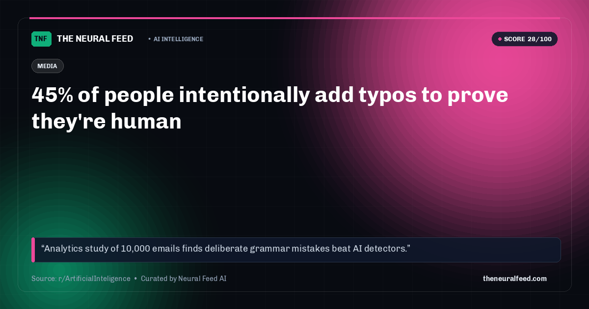 45% of people intentionally add typos to prove they're human