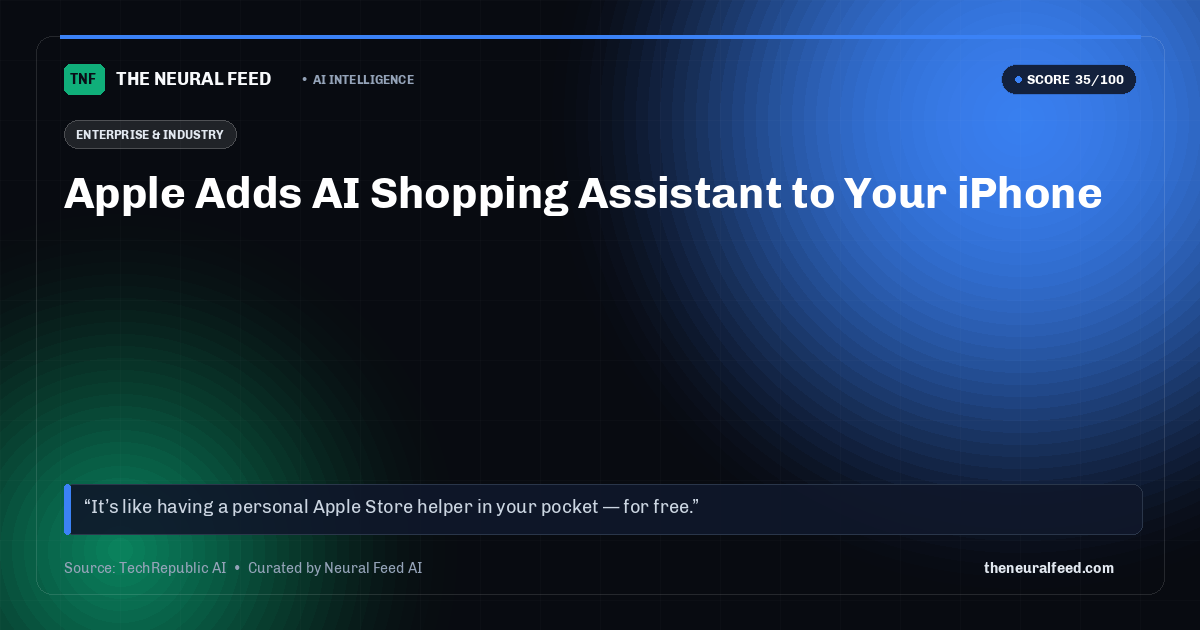 Apple Adds AI Shopping Assistant to Your iPhone