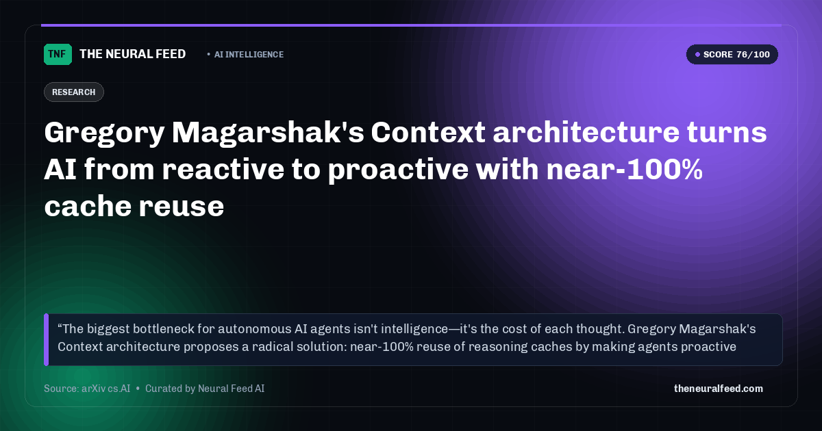 Gregory Magarshak's Context architecture turns AI from reactive to proactive with near-100% cache reuse