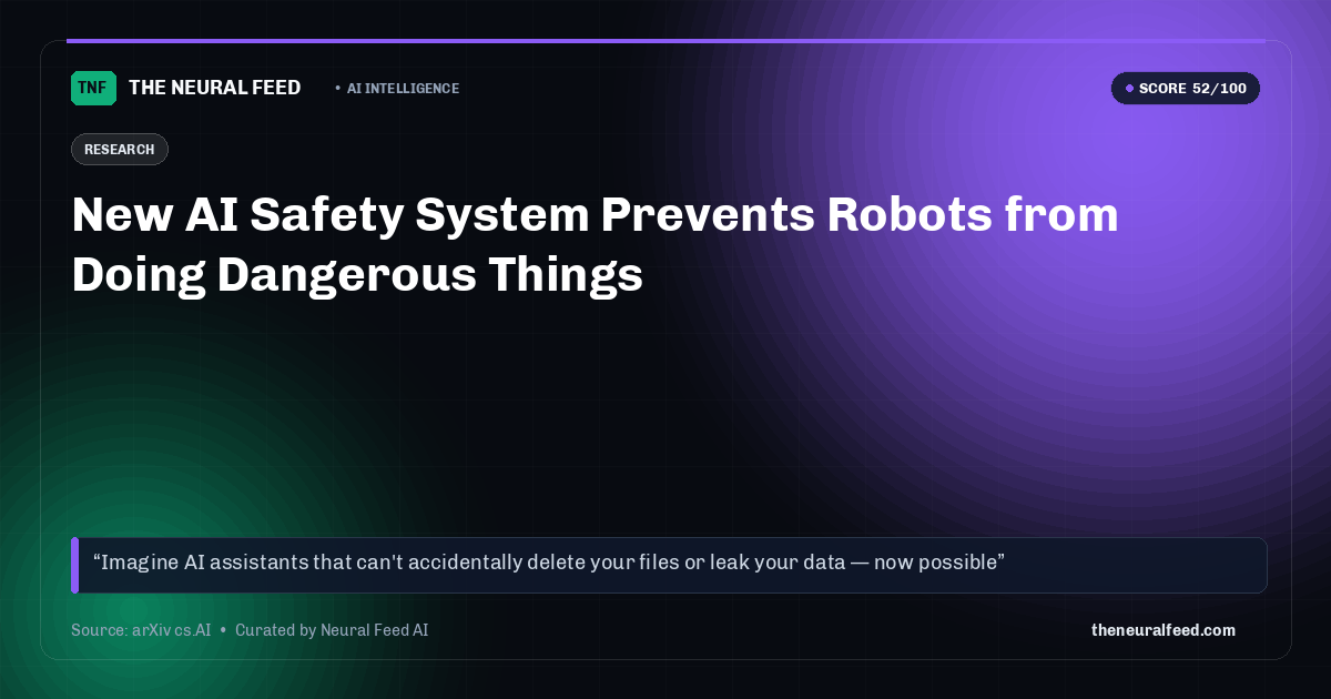 New AI Safety System Prevents Robots from Doing Dangerous Things