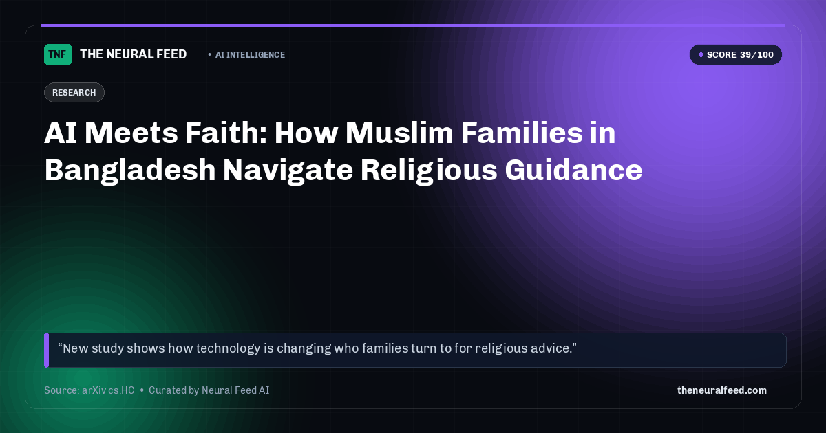 AI Meets Faith: How Muslim Families in Bangladesh Navigate Religious Guidance