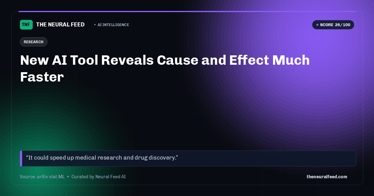 New AI Tool Reveals Cause and Effect Much Faster