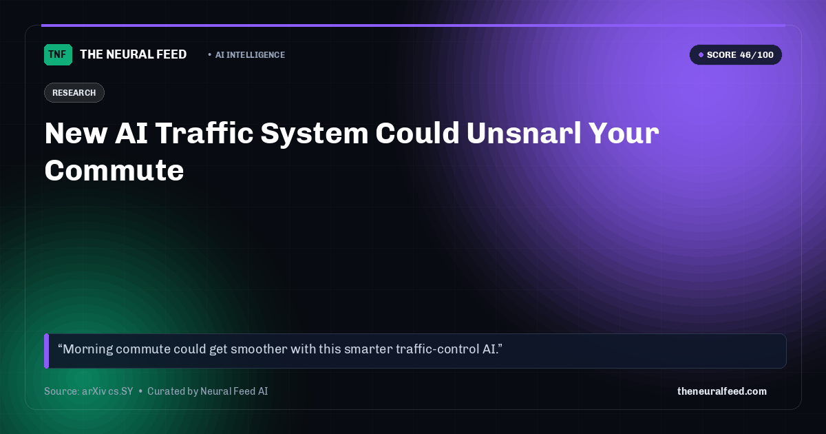New AI Traffic System Could Unsnarl Your Commute
