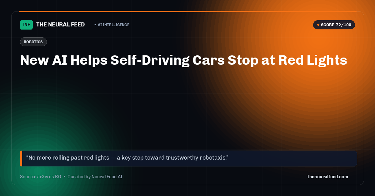 New AI Helps Self-Driving Cars Stop at Red Lights