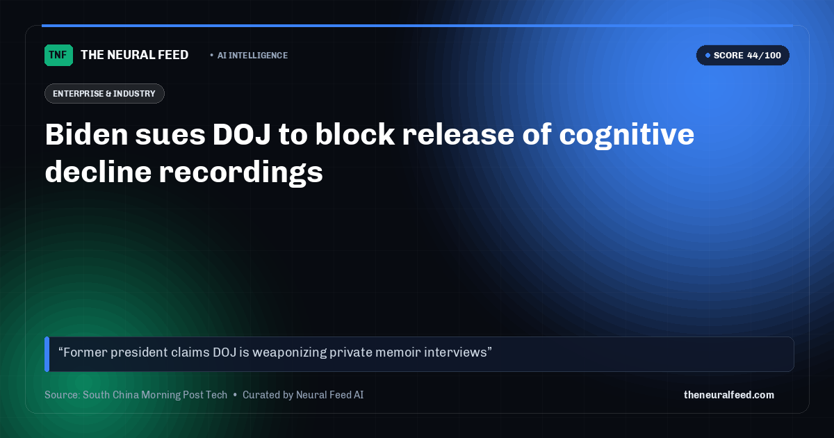Biden sues DOJ to block release of cognitive decline recordings