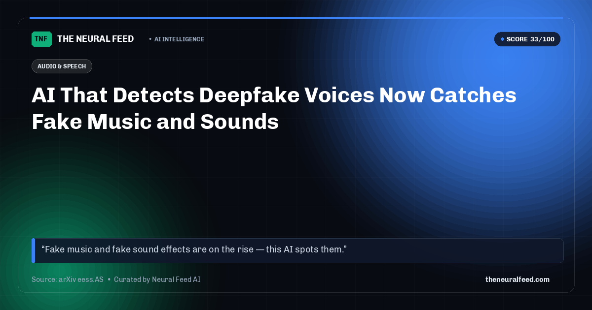 AI That Detects Deepfake Voices Now Catches Fake Music and Sounds
