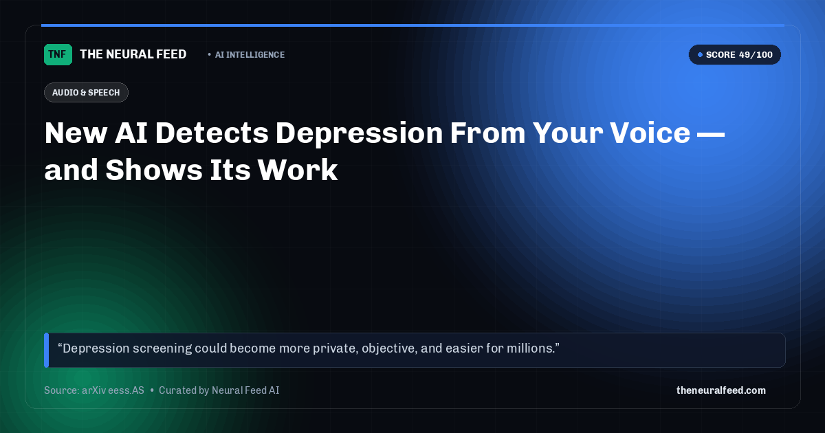 New AI Detects Depression From Your Voice — and Shows Its Work