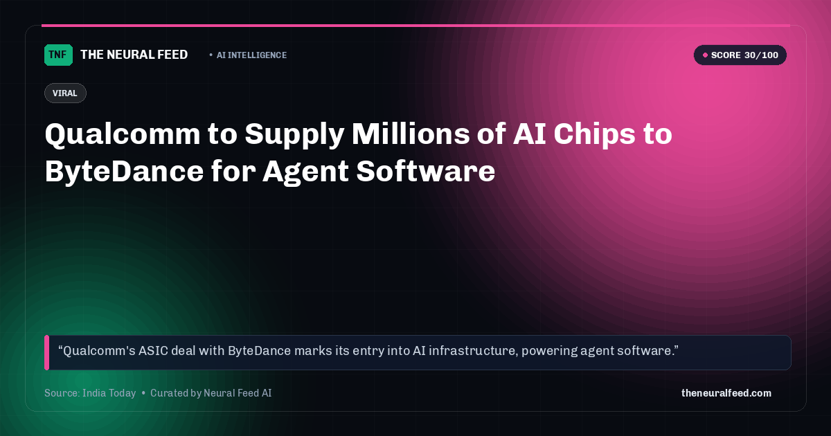 Qualcomm to Supply Millions of AI Chips to ByteDance for Agent Software