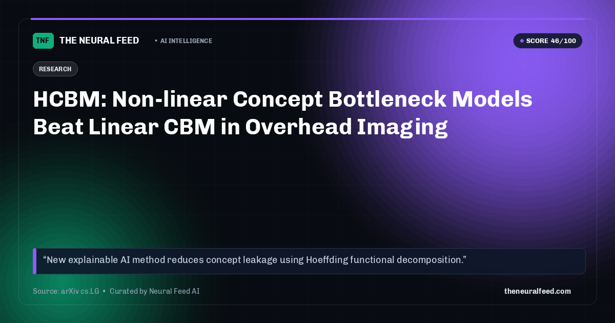 HCBM: Non-linear Concept Bottleneck Models Beat Linear CBM in Overhead Imaging