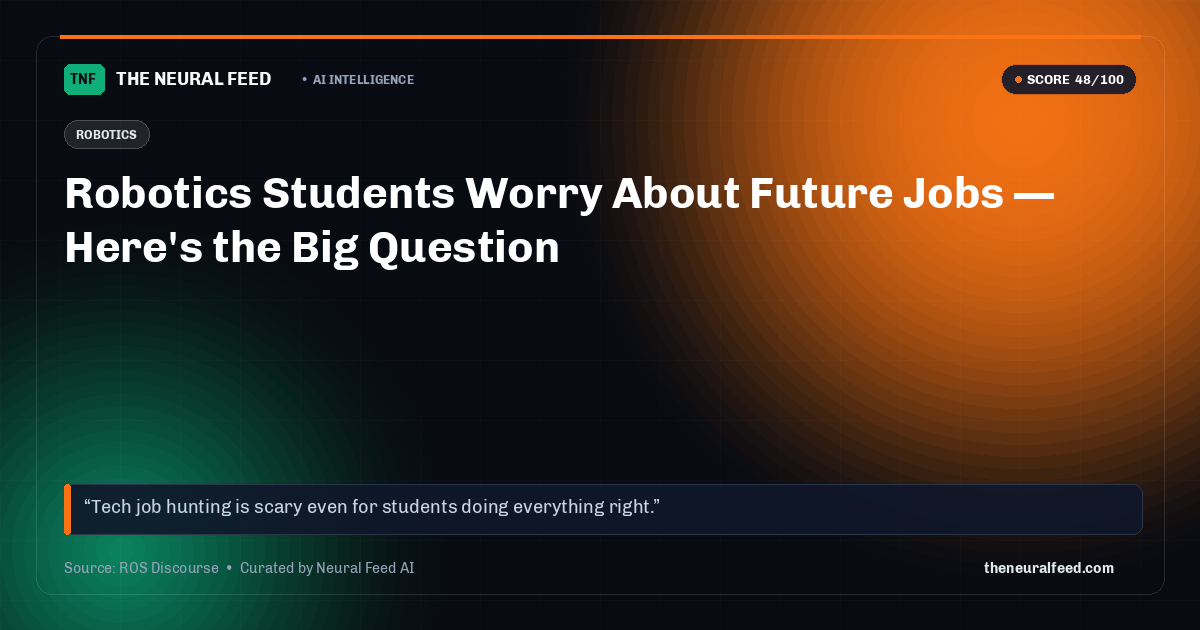 Robotics Students Worry About Future Jobs — Here's the Big Question