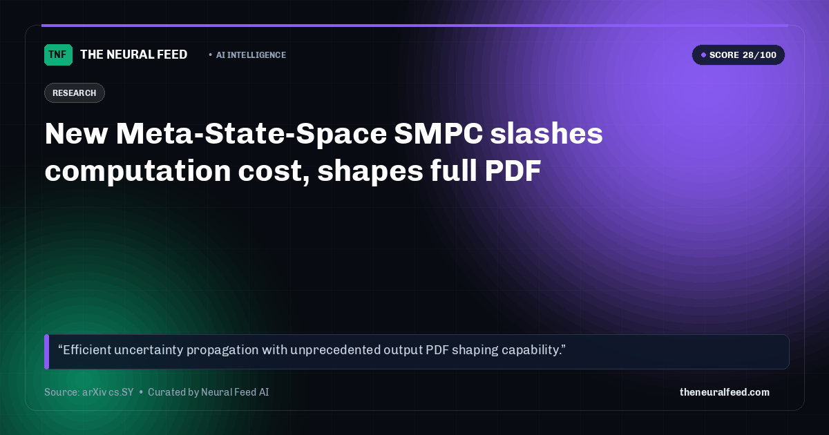 New Meta-State-Space SMPC slashes computation cost, shapes full PDF