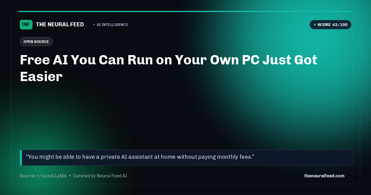 Free AI You Can Run on Your Own PC Just Got Easier