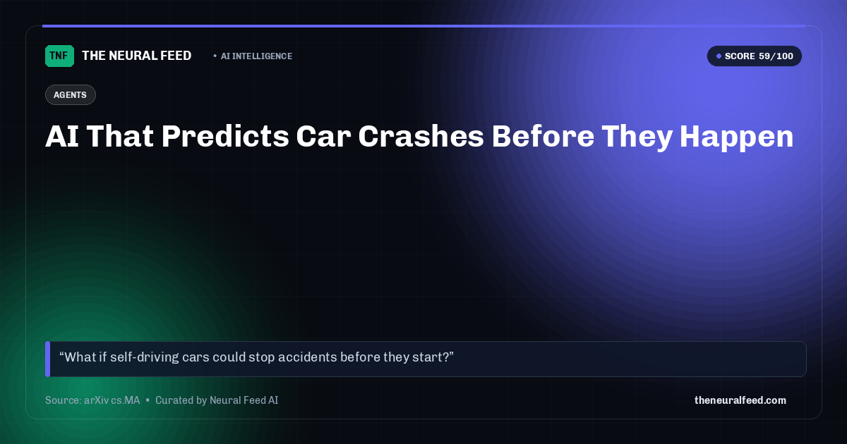 AI That Predicts Car Crashes Before They Happen