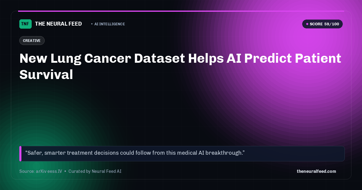 New Lung Cancer Dataset Helps AI Predict Patient Survival