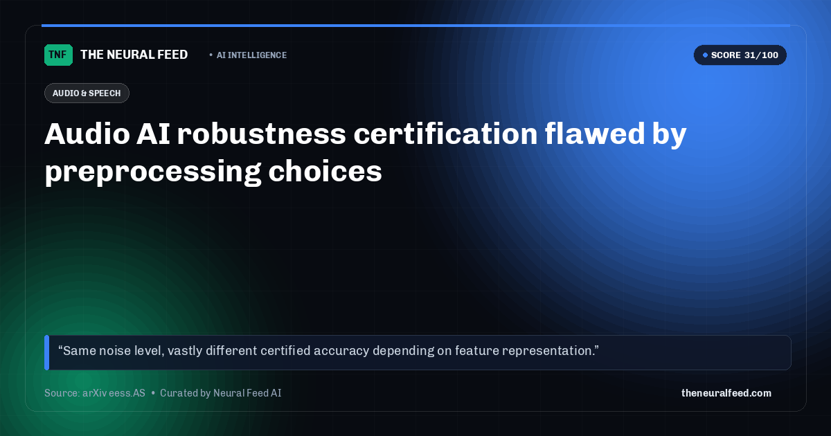 Audio AI robustness certification flawed by preprocessing choices