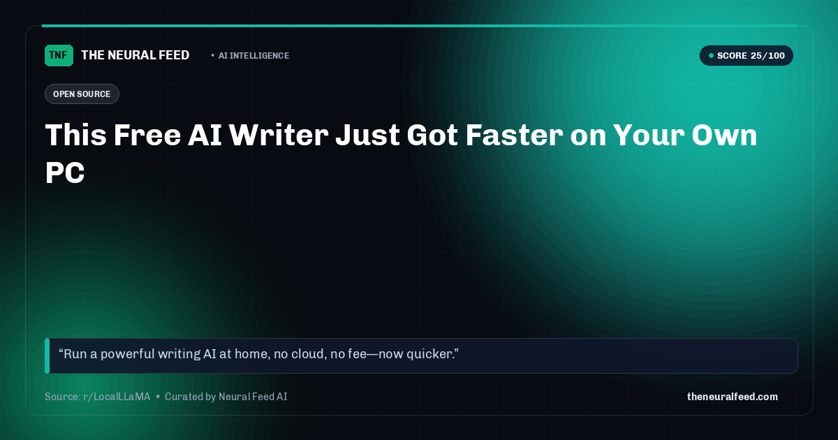 This Free AI Writer Just Got Faster on Your Own PC