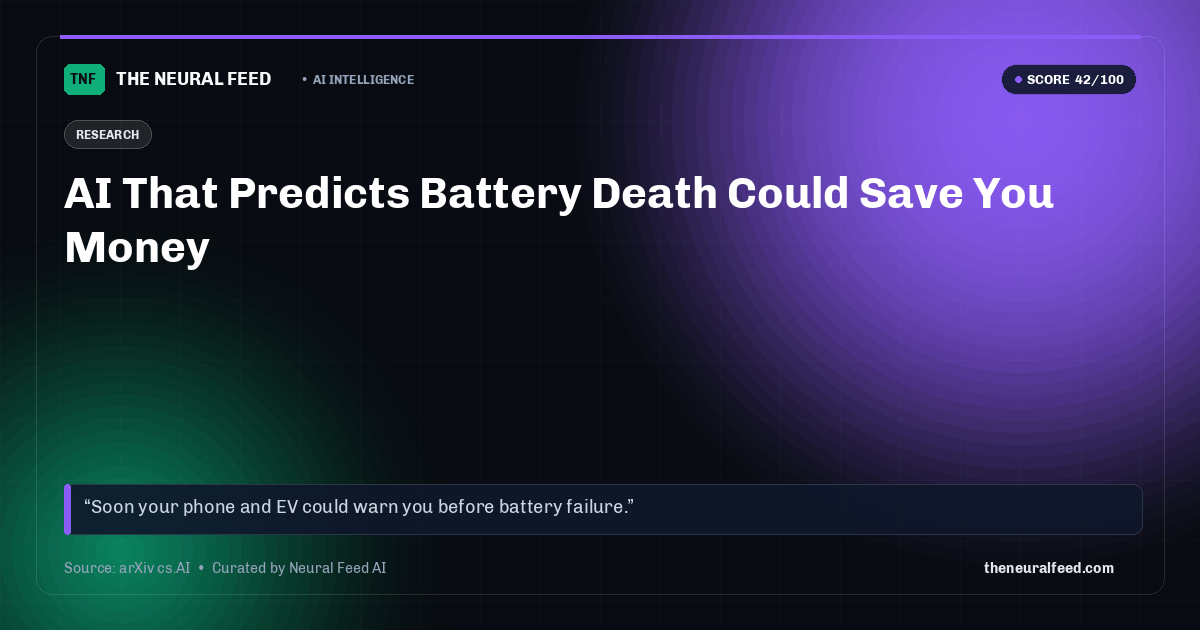 AI That Predicts Battery Death Could Save You Money
