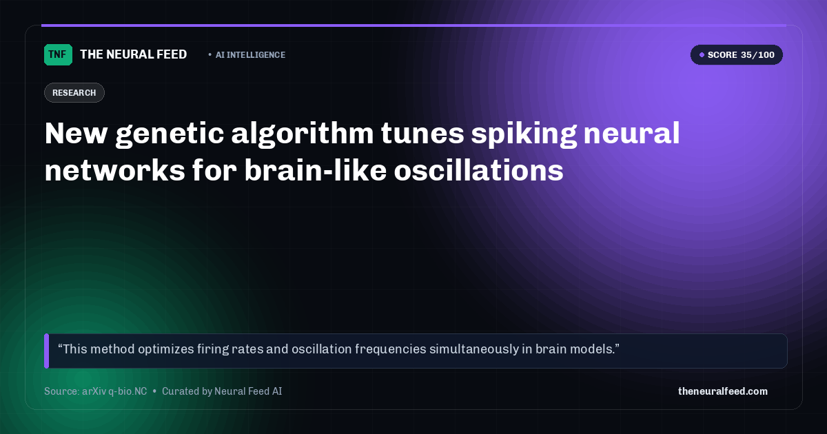 New genetic algorithm tunes spiking neural networks for brain-like oscillations