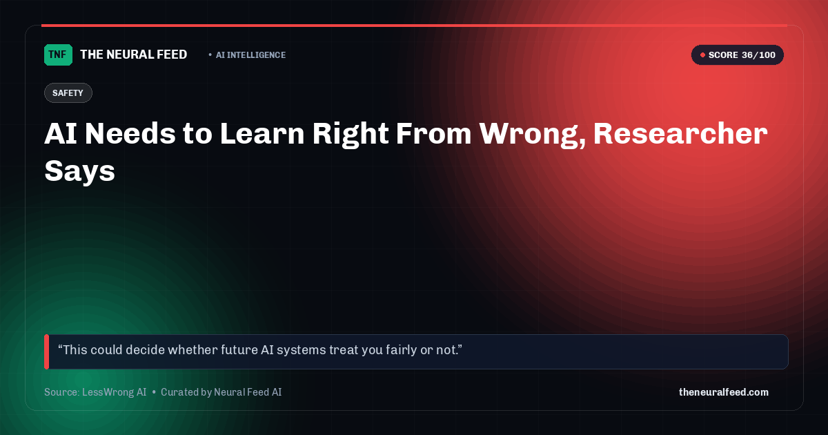 AI Needs to Learn Right From Wrong, Researcher Says
