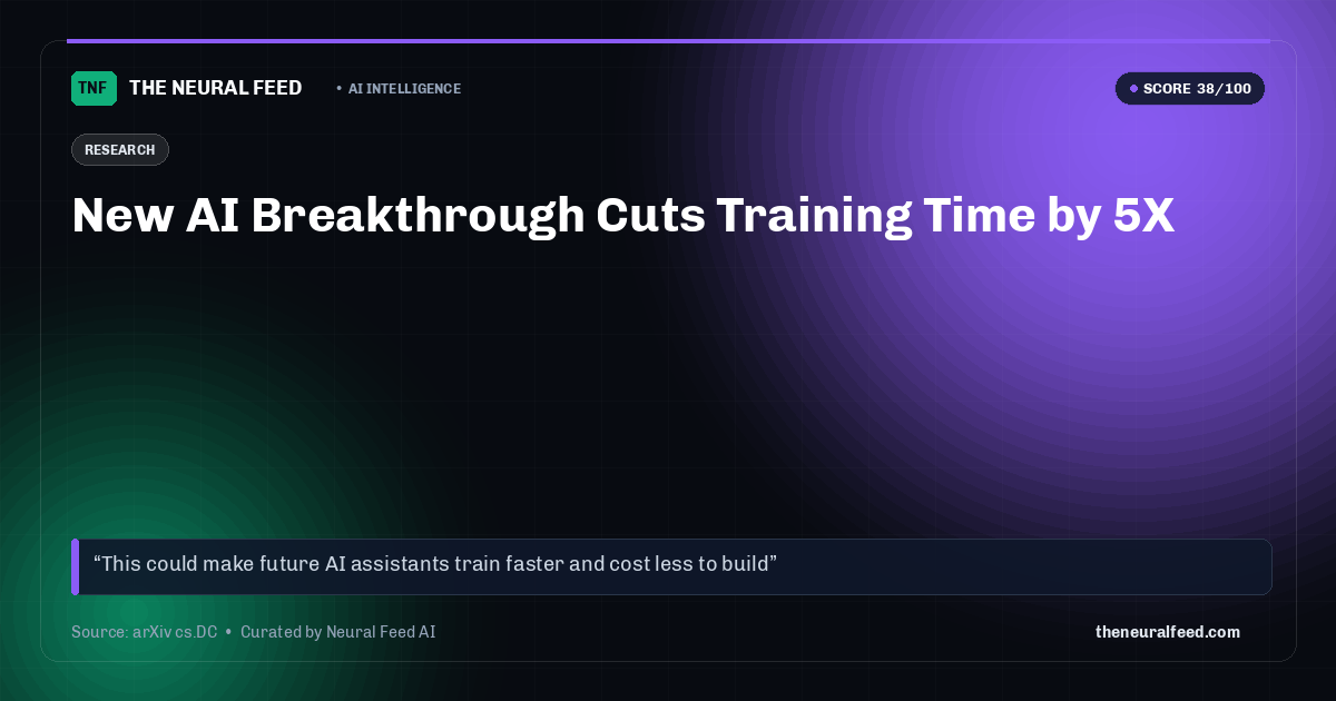 New AI Breakthrough Cuts Training Time by 5X