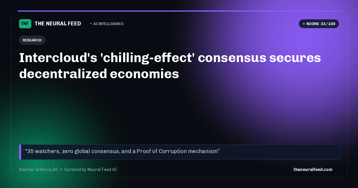 Intercloud's 'chilling-effect' consensus secures decentralized economies