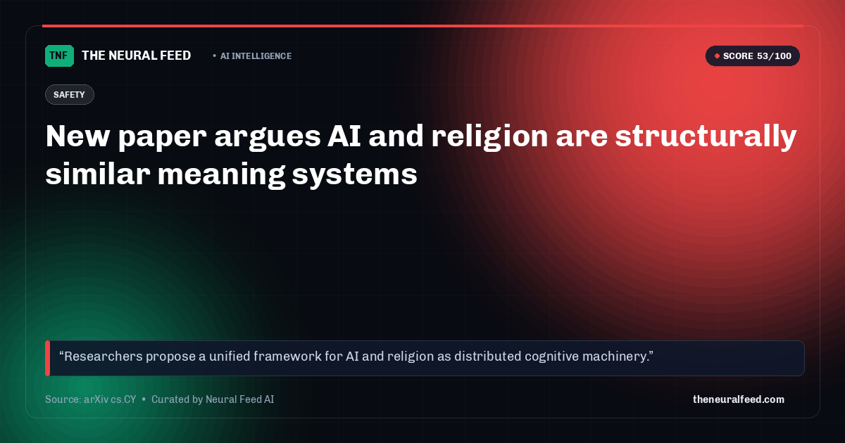 New paper argues AI and religion are structurally similar meaning systems