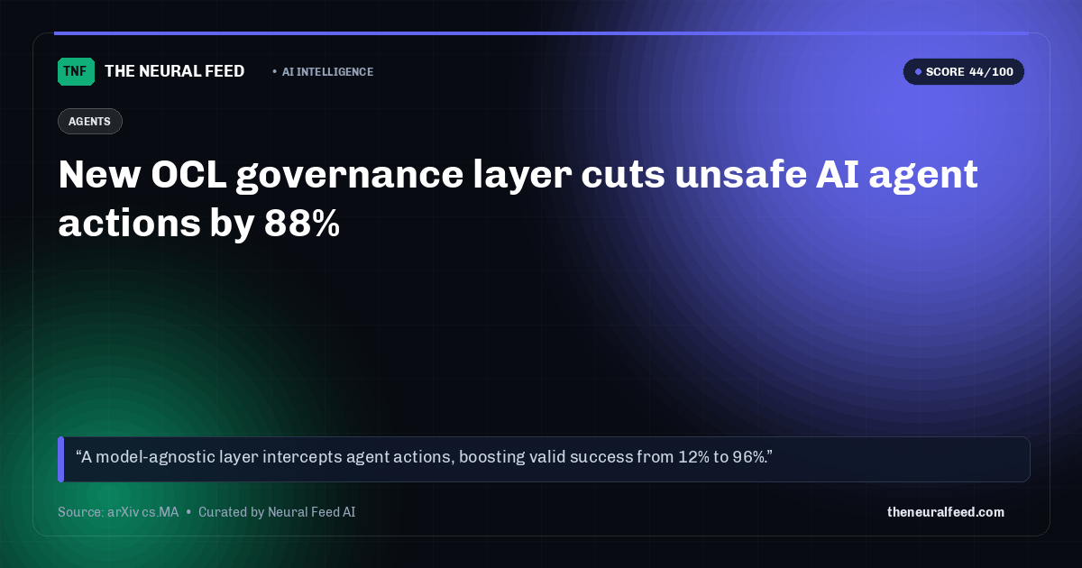 New OCL governance layer cuts unsafe AI agent actions by 88%