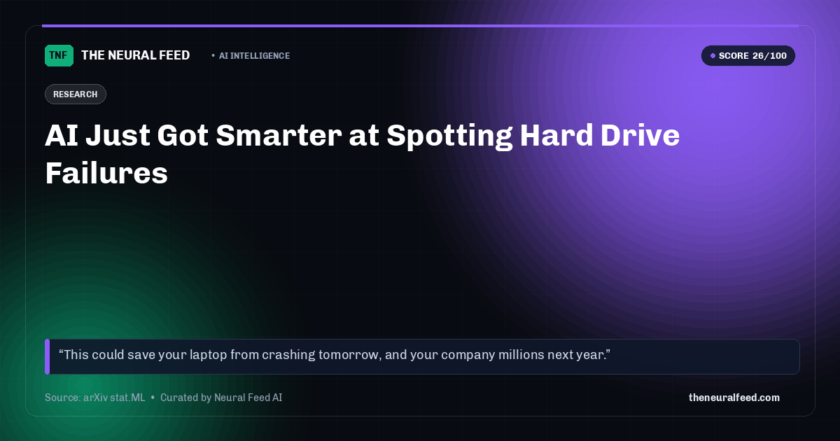 AI Just Got Smarter at Spotting Hard Drive Failures