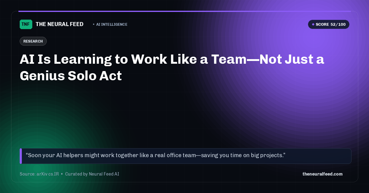 AI Is Learning to Work Like a Team—Not Just a Genius Solo Act
