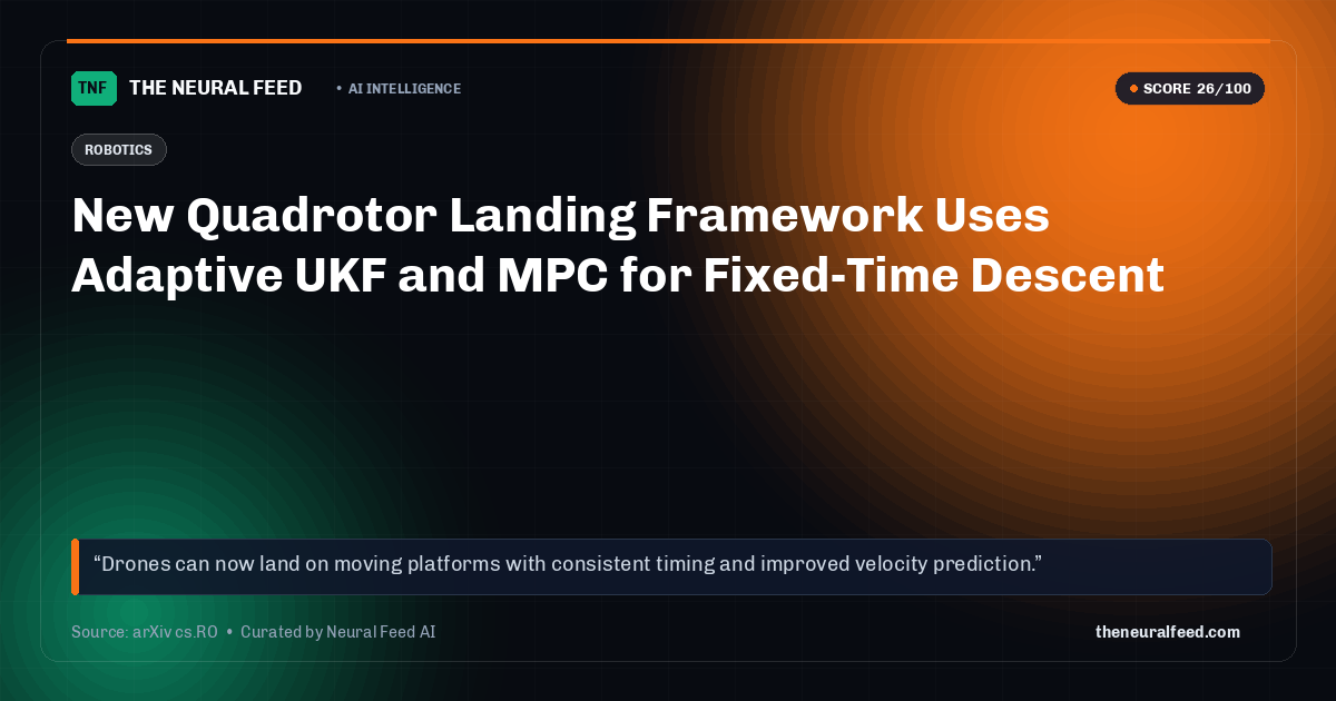 New Quadrotor Landing Framework Uses Adaptive UKF and MPC for Fixed-Time Descent