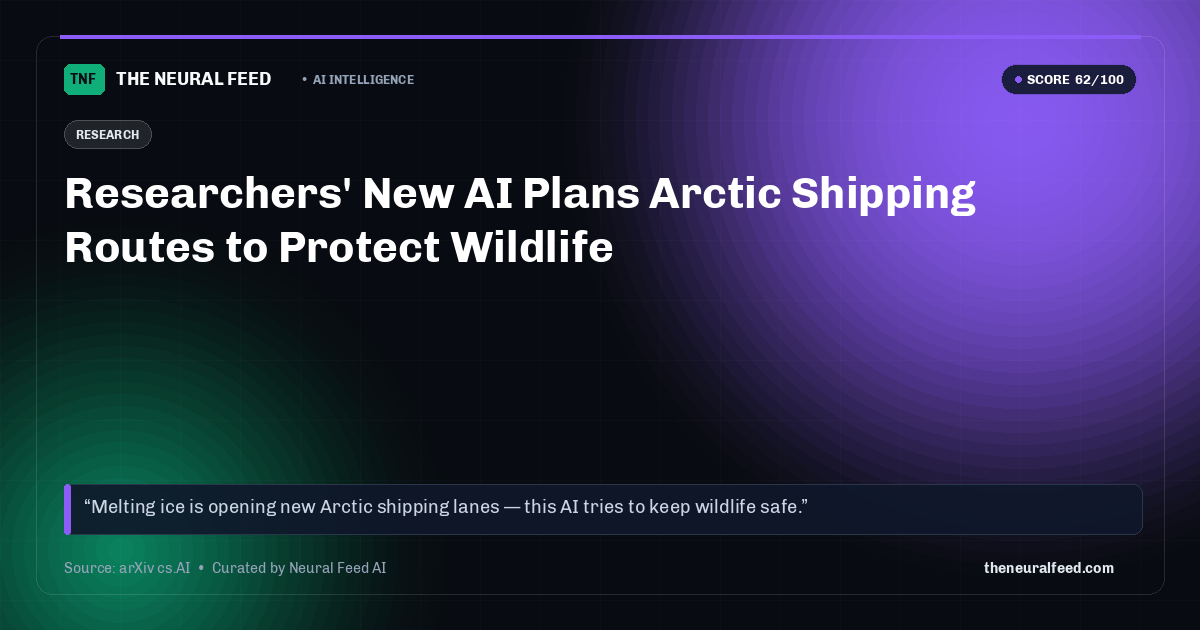 Researchers' New AI Plans Arctic Shipping Routes to Protect Wildlife