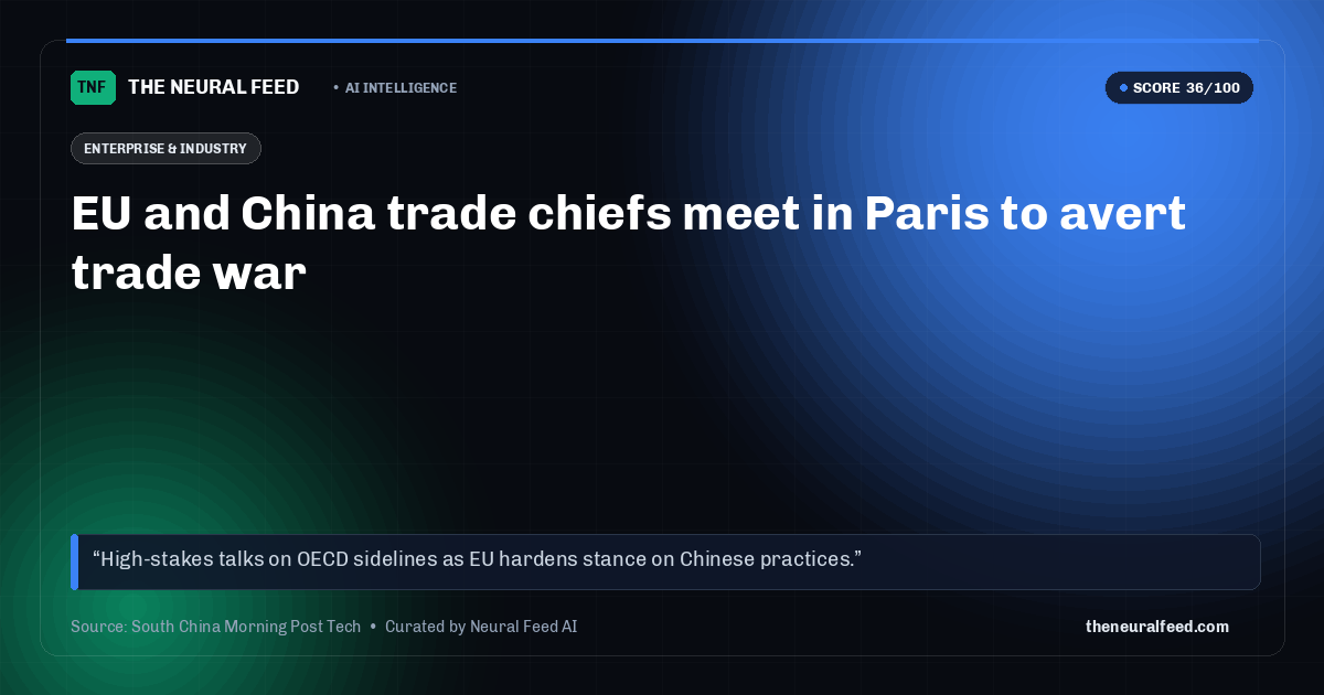 EU and China trade chiefs meet in Paris to avert trade war