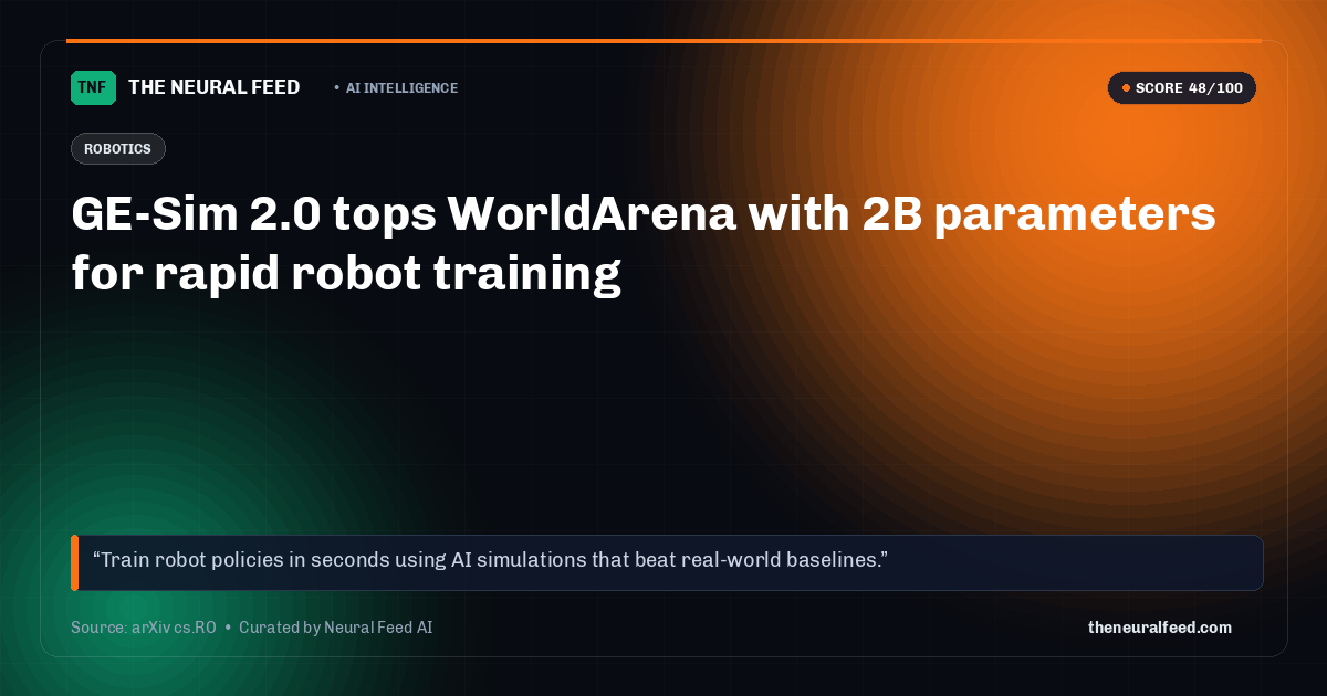 GE-Sim 2.0 tops WorldArena with 2B parameters for rapid robot training