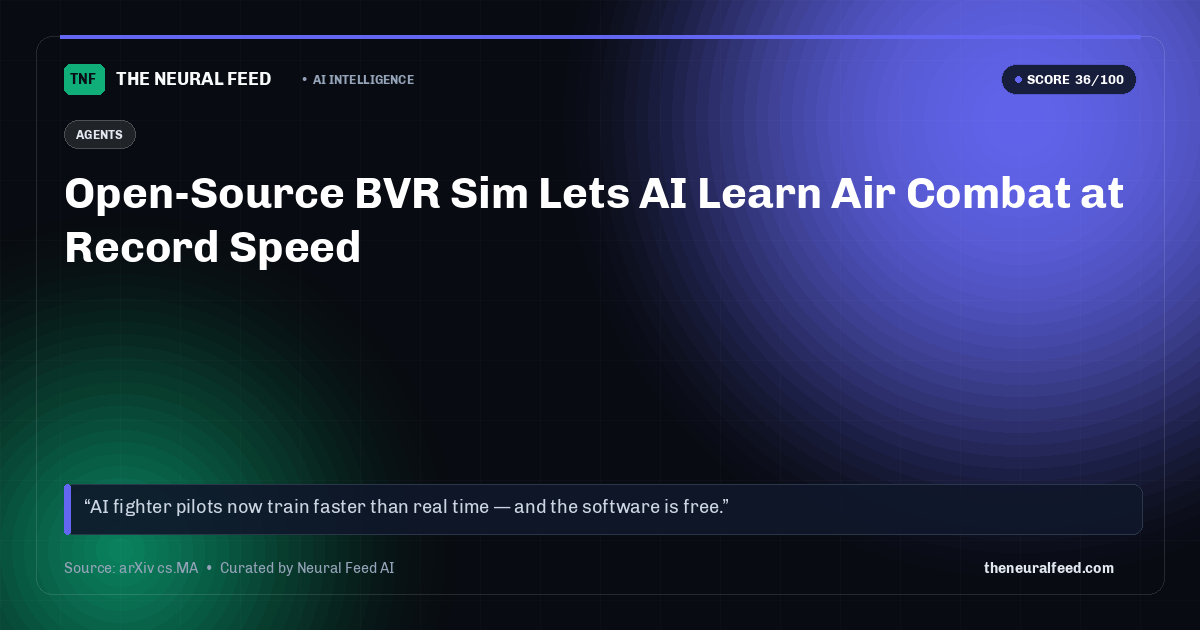 Open-Source BVR Sim Lets AI Learn Air Combat at Record Speed