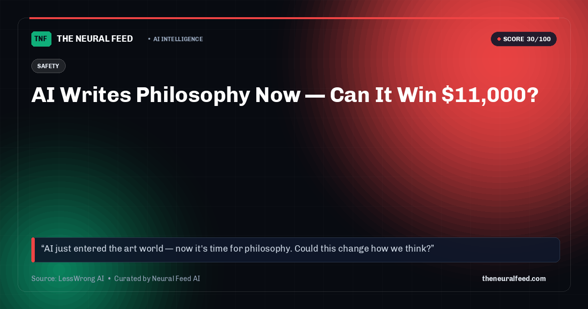 AI Writes Philosophy Now — Can It Win $11,000?