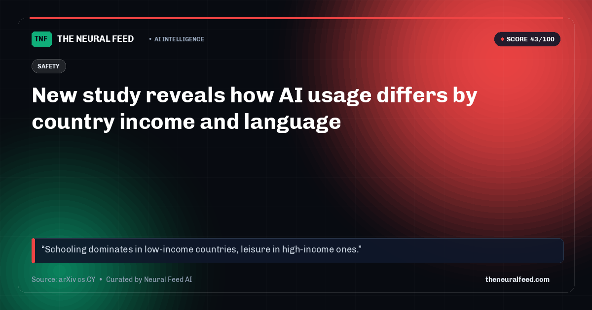 New study reveals how AI usage differs by country income and language