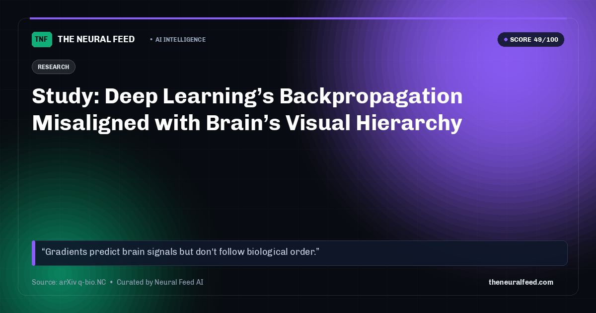 Study: Deep Learning’s Backpropagation Misaligned with Brain’s Visual Hierarchy