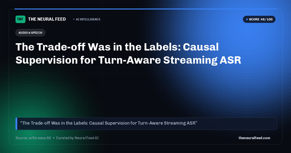 The Trade-off Was in the Labels: Causal Supervision for Turn-Aware Streaming ASR