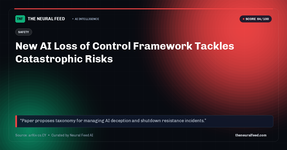New AI Loss of Control Framework Tackles Catastrophic Risks