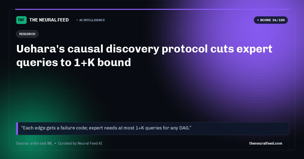 Uehara's causal discovery protocol cuts expert queries to 1+K bound
