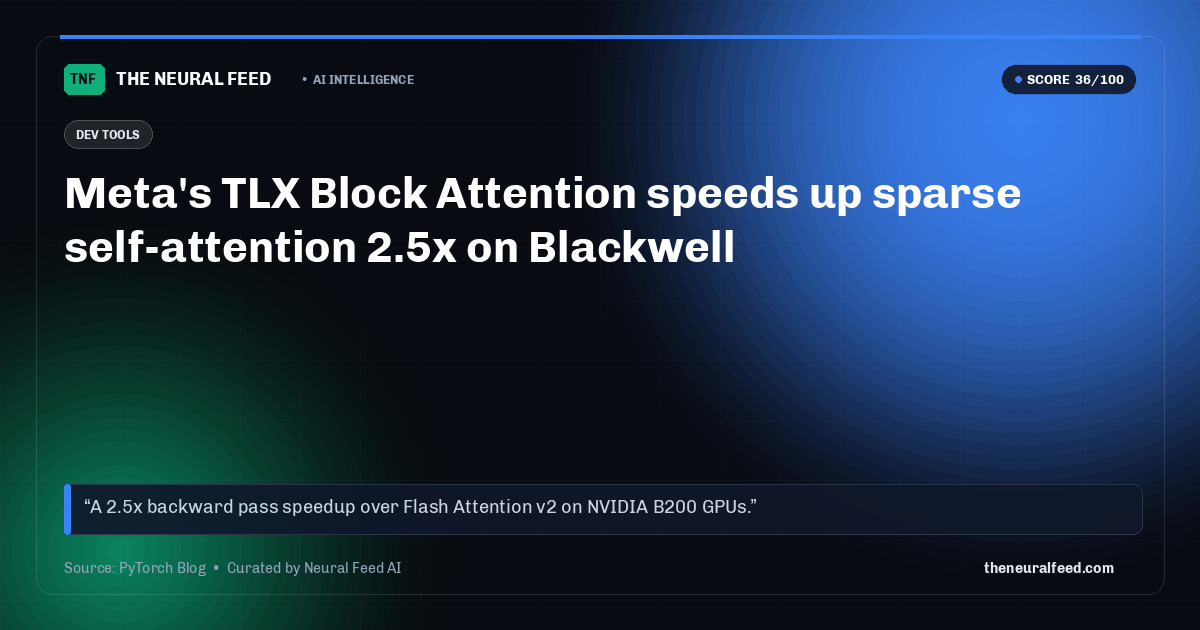 Meta's TLX Block Attention speeds up sparse self-attention 2.5x on Blackwell