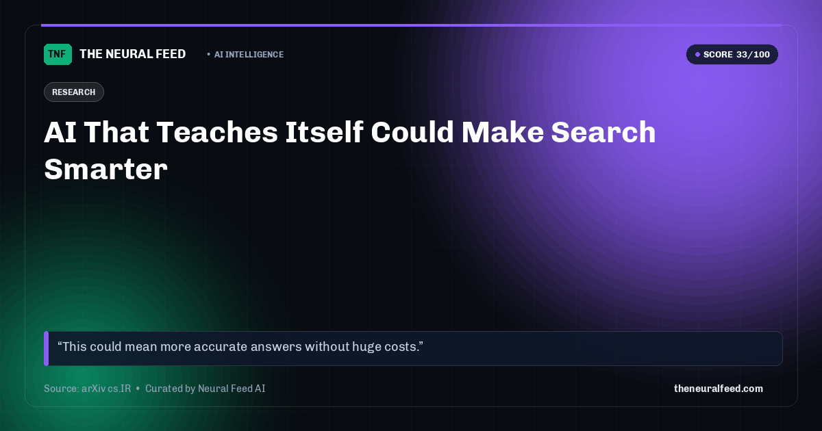 AI That Teaches Itself Could Make Search Smarter
