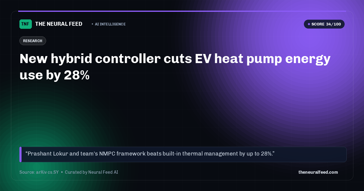 New hybrid controller cuts EV heat pump energy use by 28%