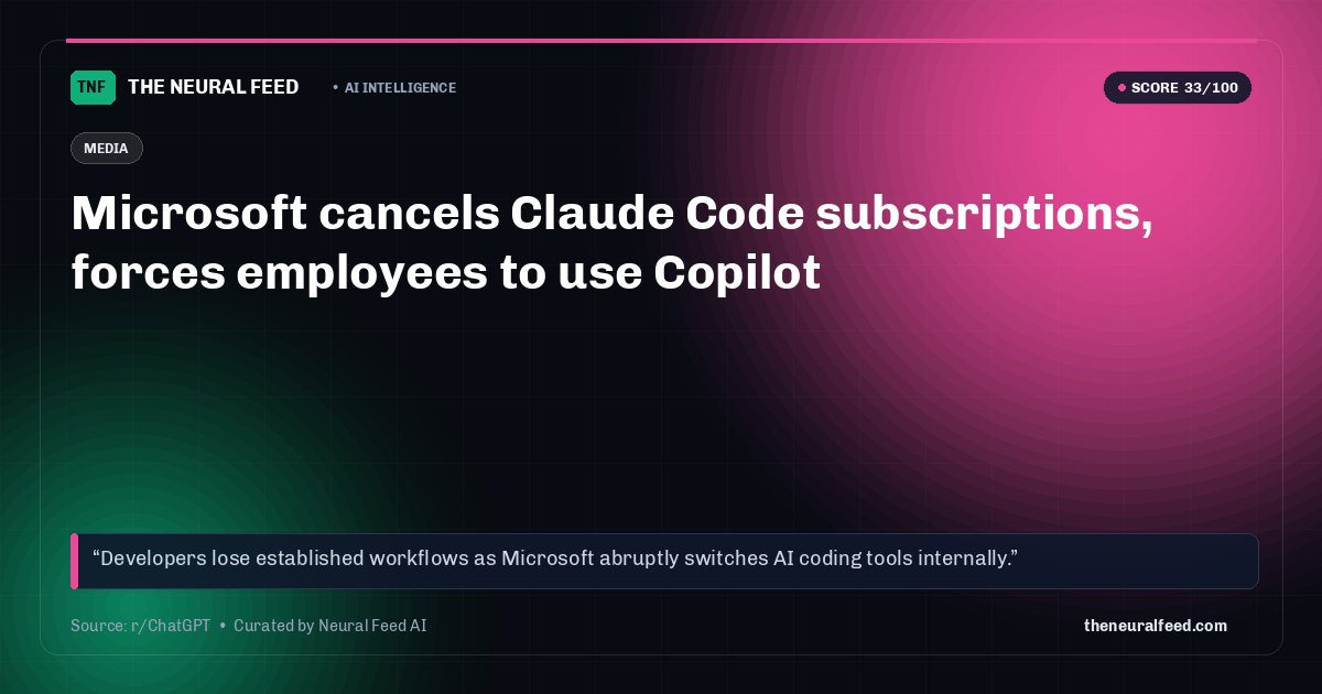 Microsoft cancels Claude Code subscriptions, forces employees to use Copilot