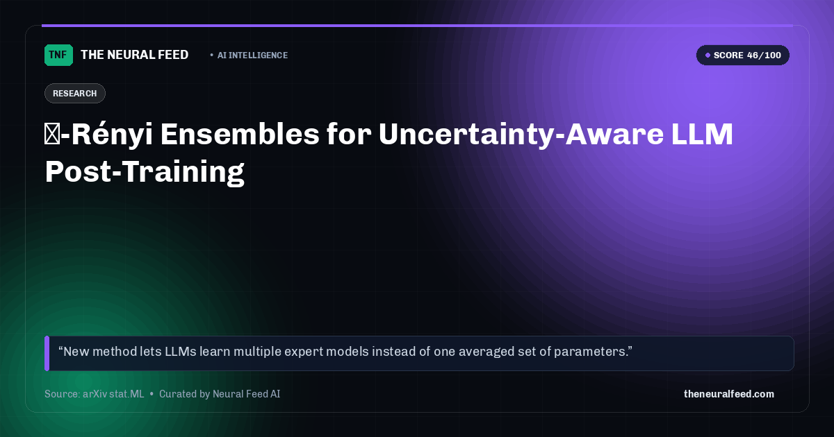 α-Rényi Ensembles for Uncertainty-Aware LLM Post-Training
